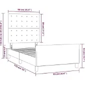 vidaXL Bettgestell mit Kopfteil Schwarz 90x190 cm Stoff
