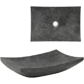 vidaXL Waschbecken 50x35x12 cm Marmor Schwarz
