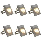 vidaXL Außenwandleuchten 6 Stk. LED 2 W Silbern Quadratisch