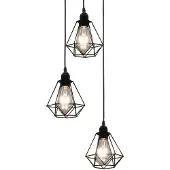 vidaXL Deckenleuchte mit Diamant-Design Schwarz 3 x E27 Glühbirnen