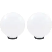vidaXL LED-Gartenleuchten 2 Stk. Kugelförmig 30 cm PMMA