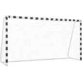 vidaXL Fußballtor 300x160x90 cm Metall Schwarz und Weiß
