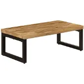 vidaXL Couchtisch 100x50x35 cm Massivholz Mango und Stahl