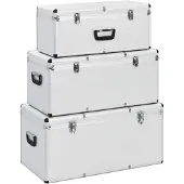 vidaXL Aufbewahrungskoffer 3 Stk. Silbern Aluminium