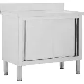 vidaXL Arbeitsschrank mit Schiebetüren Edelstahl | : Größe - 100x50x(95-97) cm