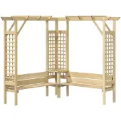 vidaXL Eck-Pergola mit Bank Kiefernholz Imprägniert