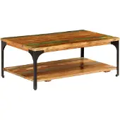 vidaXL Couchtisch mit Ablage 100x60x35 cm Altholz Massiv