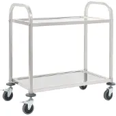 vidaXL 2-Stufiger Servierwagen 95 x 45 x 83,5 cm Edelstahl