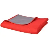vidaXL Zweiseitige Tagesdecke Gesteppt Rot und Grau 230x260 cm