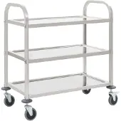 vidaXL 3-Stufiger Servierwagen 95x45x83,5 cm Edelstahl