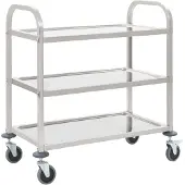 vidaXL 3-Stufiger Servierwagen 96,5 x 55 x 90 cm Edelstahl
