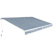 vidaXL Gelenkarmmarkise 450 cm Blau/Weiß
