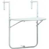 vidaXL Balkon-Hängetisch Weiß 60x64x83,5 cm Kunststoff Rattan-Optik