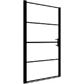 vidaXL Duschtür Mattes Hartglas 100x178 cm Schwarz