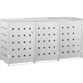 vidaXL Mülltonnenbox für 3 Tonnen 240 L Edelstahl
