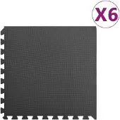 vidaXL Bodenmatten 6 Stk. 2,16 m² EVA-Schaumstoff Schwarz
