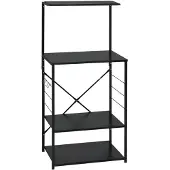vidaXL Mikrowellenregal Schwarz 60x39,6x123 cm Holzwerkstoff