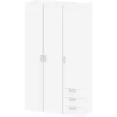 Ebuy24 Spell Kleiderschrank 3 Türen, 3 Schubladen weiss.