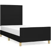 vidaXL Bettgestell ohne Matratze Schwarz 90x200 cm Stoff