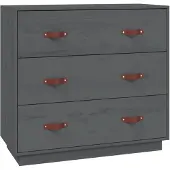 vidaXL Sideboard Grau 80x40x75 cm Massivholz Kiefer