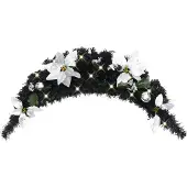 vidaXL Weihnachts-Türbogen mit LED-Lichtern Schwarz 90 cm PVC