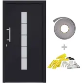 vidaXL Haustür Aluminium und PVC Anthrazit 100x200 cm