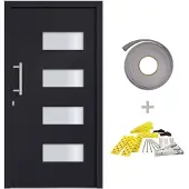 vidaXL Haustür Aluminium und PVC Anthrazit 110x210 cm