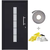 vidaXL Haustür Aluminium und PVC Anthrazit 110x210 cm