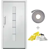 vidaXL Haustür Aluminium und PVC Weiß 100x210 cm