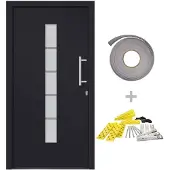 vidaXL Haustür Aluminium und PVC Anthrazit 100x200 cm
