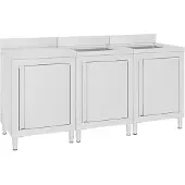 vidaXL Gastro-Spülenunterschrank 180x60x96 cm Edelstahl