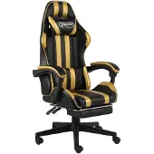 vidaXL Gaming-Stuhl mit Fußstütze Schwarz und Golden Kunstleder