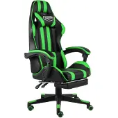 vidaXL Gaming-Stuhl mit Fußstütze Schwarz und Grün Kunstleder