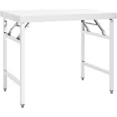 vidaXL Küchen-Arbeitstisch Klappbar 100x60x80 cm Edelstahl