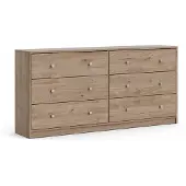 Ebuy24 Maria Kommode breit mit 6 Schubladen, hell walnuss.