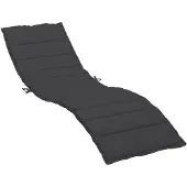 vidaXL Sonnenliegen-Auflage Schwarz 200x60x3 cm Oxford-Gewebe