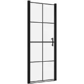 vidaXL Duschtür Hartglas 91x195 cm Schwarz