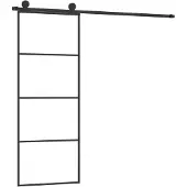 vidaXL Schiebetür mit Beschlag 76x205 cm ESG-Glas & Aluminium