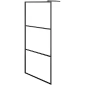 vidaXL Duschwand für Begehbare Duschen ESG-Klarglas Schwarz 90x195 cm