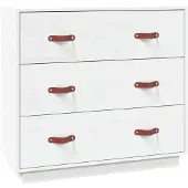 vidaXL Sideboard Weiß 80x40x75 cm Massivholz Kiefer