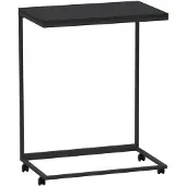 vidaXL Beistelltisch mit Rollen Schwarz 55x35x70 cm Holzwerkstoff