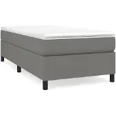 vidaXL Boxspringbett mit Matratze Dunkelgrau 90x190 cm Stoff