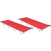 vidaXL Campingbetten 2 Stk. 180x60x19 cm Oxford-Gewebe und Stahl Rot