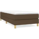 vidaXL Boxspringbett mit Matratze Dunkelbraun 90x200 cm Stoff