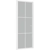 vidaXL Innentür 83x201,5 cm Weiß Mattglas und Aluminium