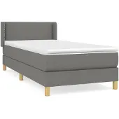 vidaXL Boxspringbett mit Matratze Dunkelgrau 80x200 cm Stoff