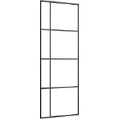 vidaXL Schiebetür ESG-Glas und Aluminium mattiert 90x205 cm Schwarz