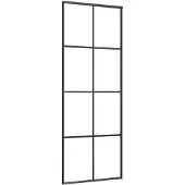 vidaXL Schiebetür Schwarz 76x205 cm ESG Glas und Aluminium