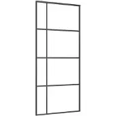 vidaXL Schiebetür ESG-Glas und Aluminium mattiert 90x205 cm Schwarz