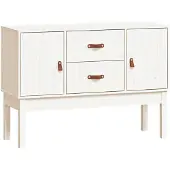 vidaXL Sideboard Weiß 110x40x78 cm Massivholz Kiefer